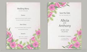 花卉装饰婚礼邀请函