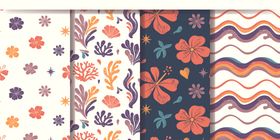 花卉与条纹图案