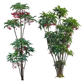 免扣植物素材图片花坛花朵插画假山