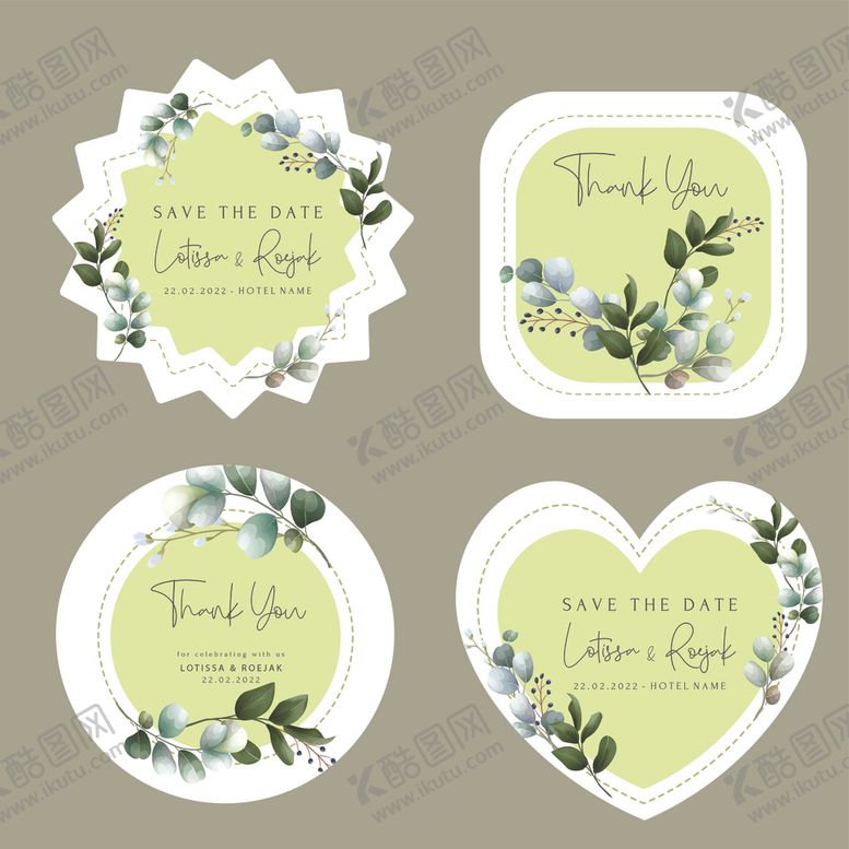 编号：80304710272232181876【酷图网】源文件下载-清新花卉装饰标签设计