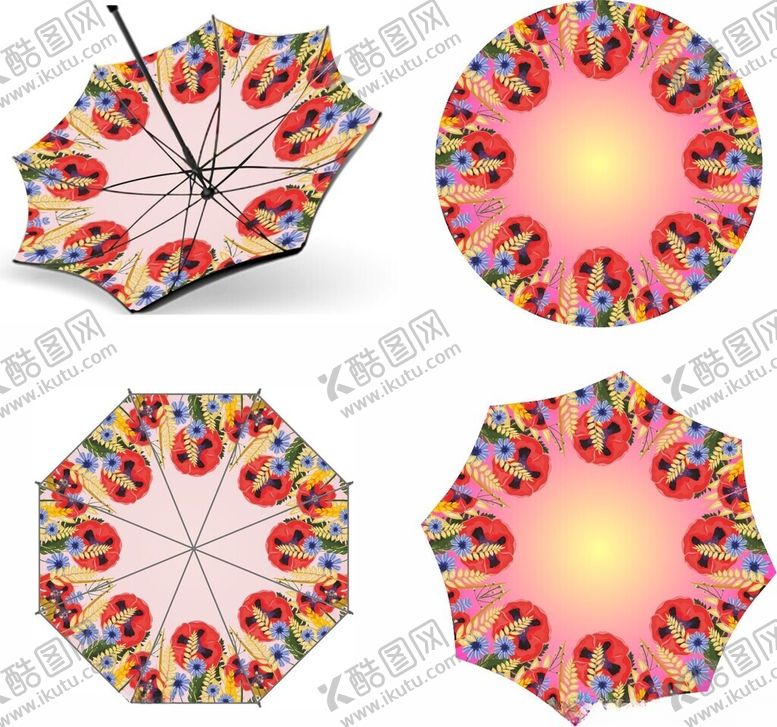 编号：10746802230340455407【酷图网】源文件下载-DIY手绘雨伞