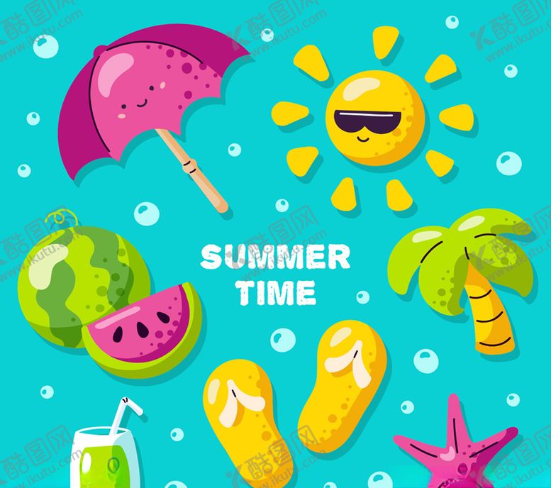 编号：85443910030729061769【酷图网】源文件下载-彩色夏季元素