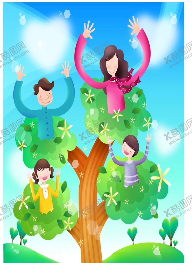 编号：90926009090154006109【酷图网】源文件下载-温馨家庭插画