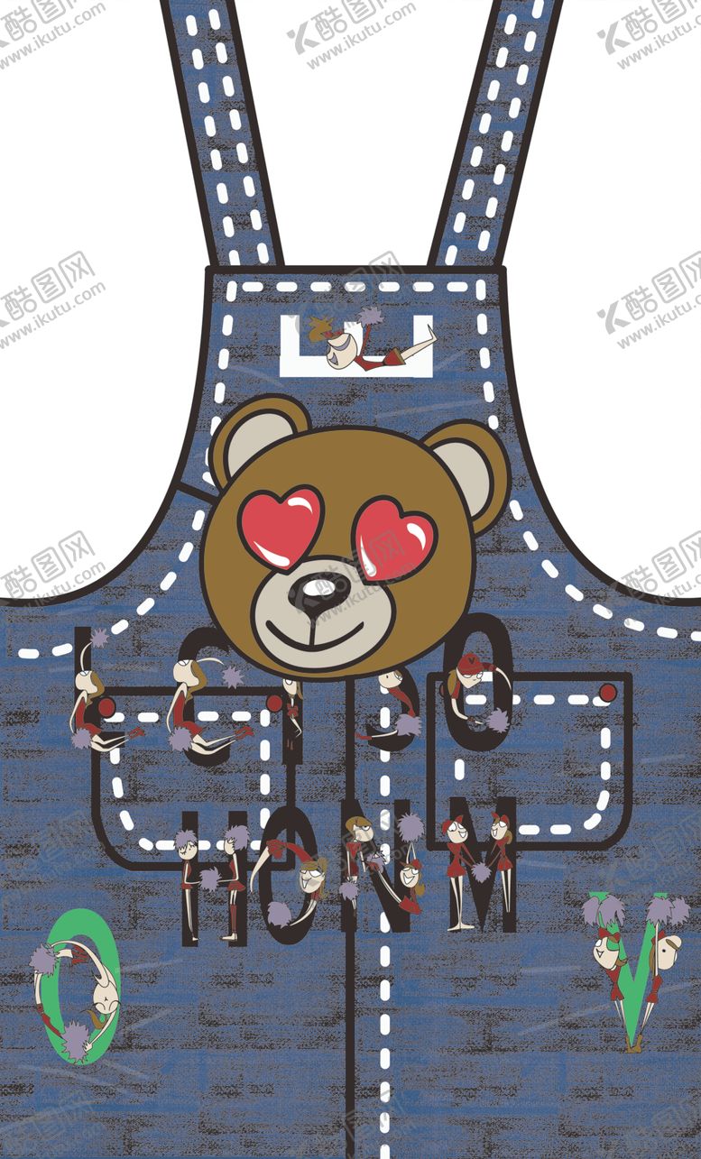 编号：32537009230320312765【酷图网】源文件下载-卡通底纹背带熊