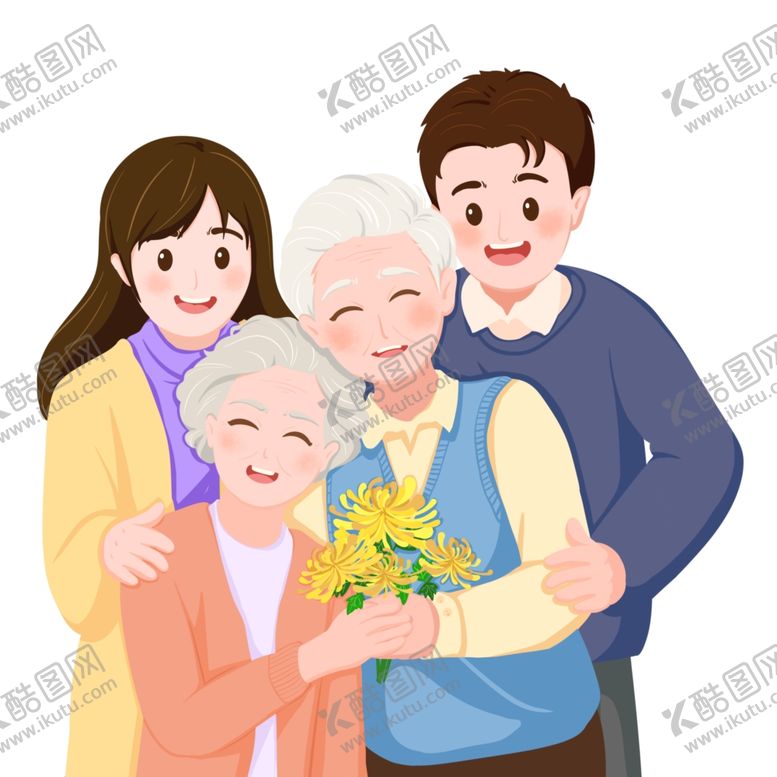 编号：89288902190045486615【酷图网】源文件下载-重阳节一家人