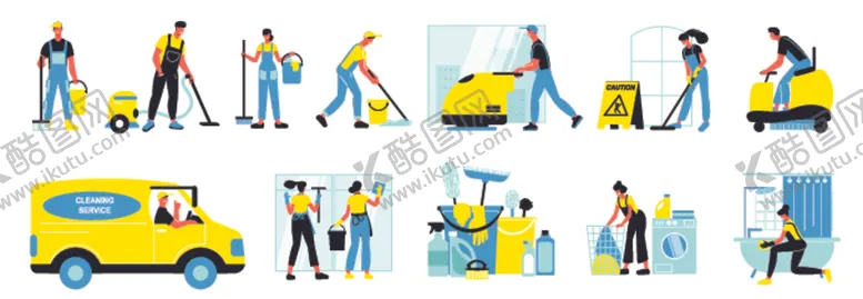 编号：68349101141927124690【酷图网】源文件下载-打扫卫生插画