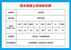 清水混泥土样块标识牌工地