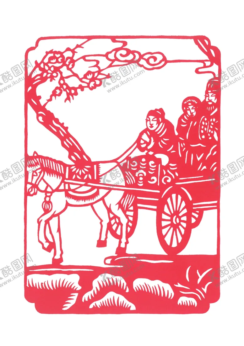 编号：59488204192147197622【酷图网】源文件下载-二十四孝剪纸-芦衣顺母