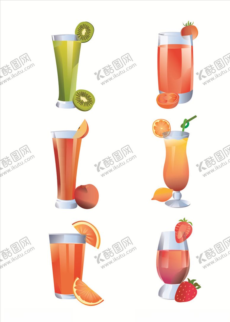 编号：25110310230029017272【酷图网】源文件下载-矢量果汁饮料元素套图