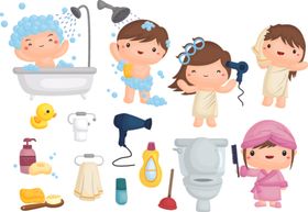 可爱儿童插画幼园黑板矢量小朋友孩子