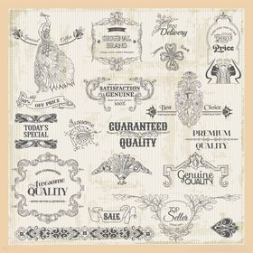 欧式复古风格装饰性标签设计