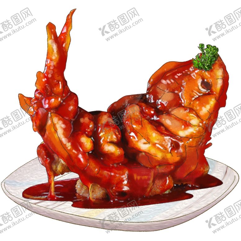 编号：52707810251810284954【酷图网】源文件下载-手绘卡通美食餐饮东北菜松鼠鱼