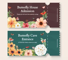 蝴蝶屋与洞穴入场券设计