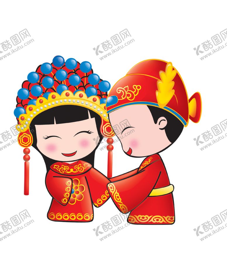 编号：82862304142258198711【酷图网】源文件下载-卡通新郎新娘