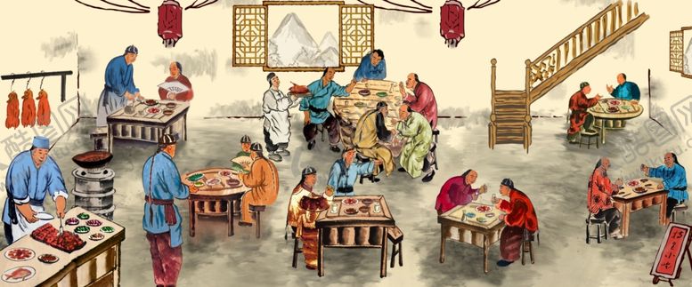 编号：56265910250525504034【酷图网】源文件下载-工装美食背景墙