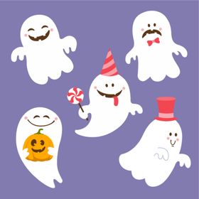 万圣节幽灵元素卡通卡通形象
