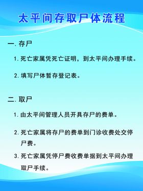 太平间存取制度