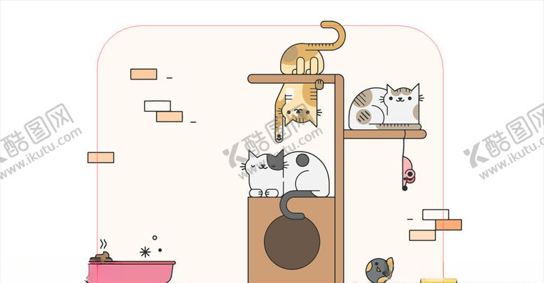 编号：73346610311800593193【酷图网】源文件下载-手绘卡通动物