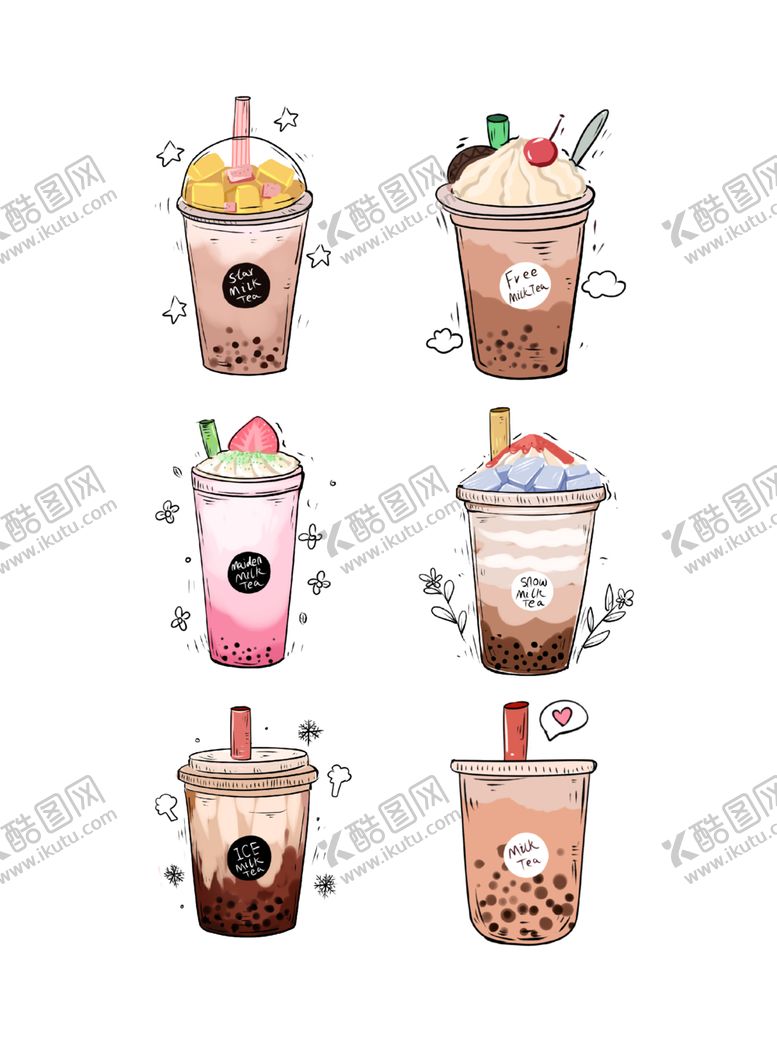 编号：78910901251037392501【酷图网】源文件下载-喜茶风奶茶果茶合集
