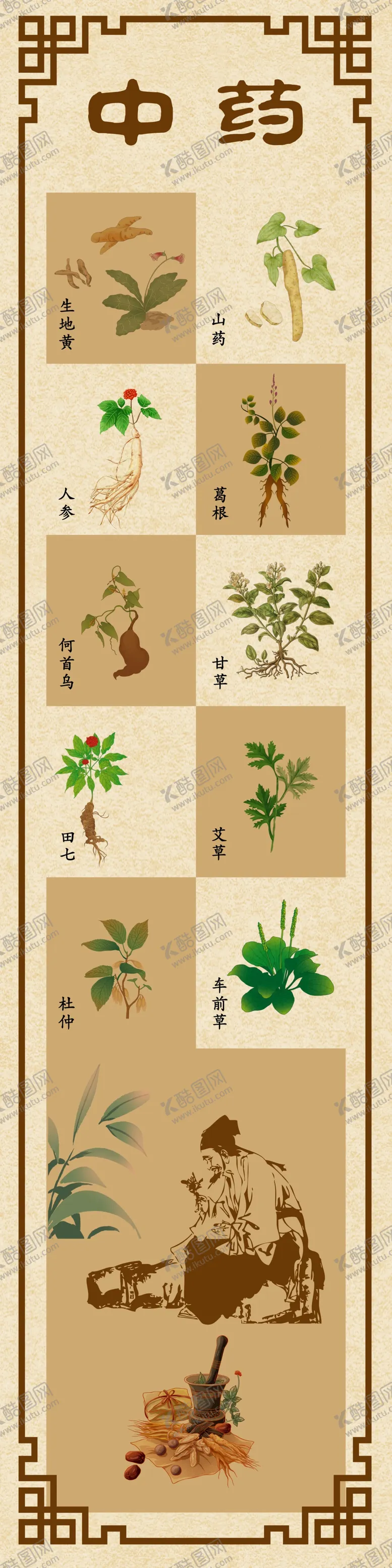 编号：55628102162205403428【酷图网】源文件下载-中药墙