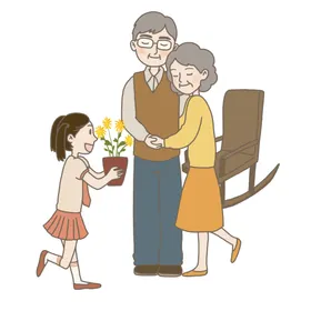 老人素材重阳节敬爱插图