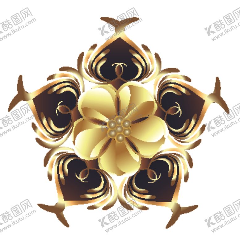 编号：59677909151244535104【酷图网】源文件下载-创意金色花纹图案设计