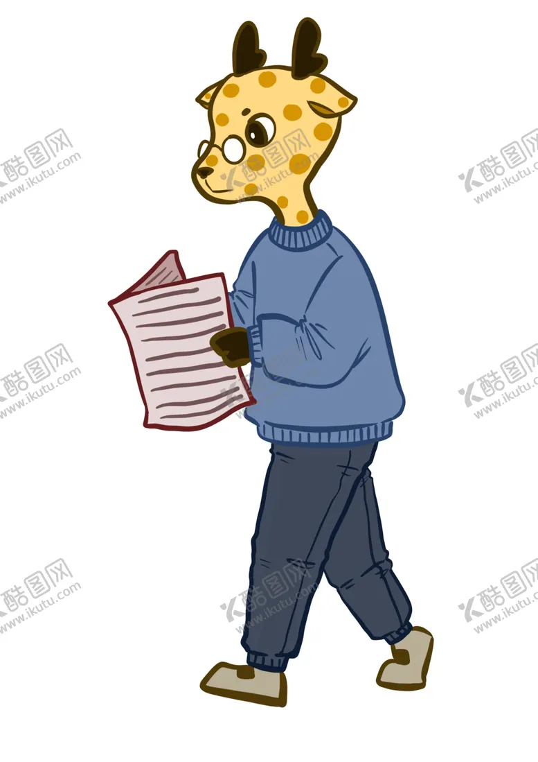 编号：40736204302351435607【酷图网】源文件下载-卡通长颈鹿
