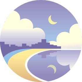 卡通城市沙滩