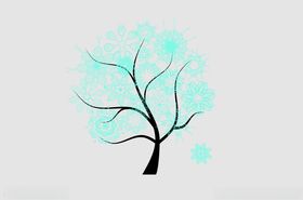 小树卡通绿色环保绿色底纹