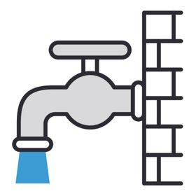 水龙头接水 扁平化图标