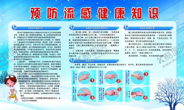 编号：68913410081017226781【酷图网】源文件下载-预防流感健康知识