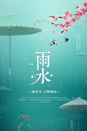 医美雨水节气海报