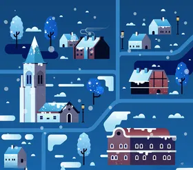雪夜上空圣诞老人