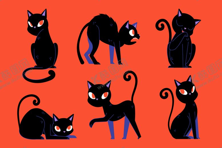 编号：34687210080506038195【酷图网】源文件下载-猫咪插画素材