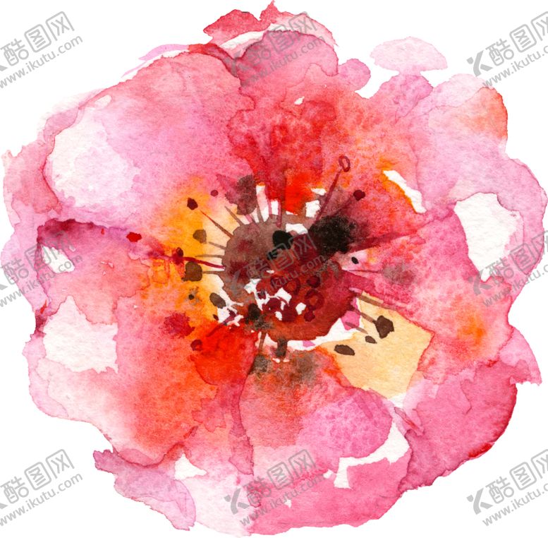 编号：43059905100515593976【酷图网】源文件下载-水彩手绘花卉花朵植物