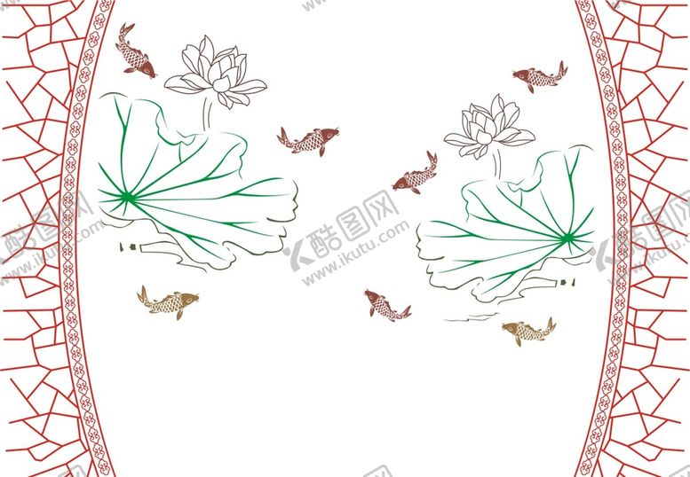 编号：61926112130216131321【酷图网】源文件下载-荷花屏风
