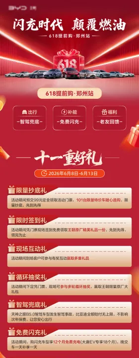 汽车618活动十重礼政策长图