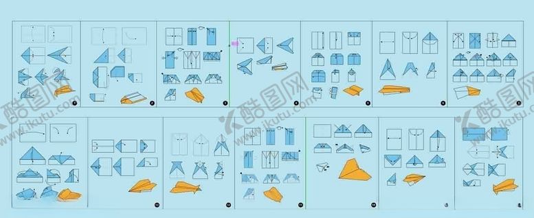 编号：89415909160907223057【酷图网】源文件下载-折纸飞机步骤图