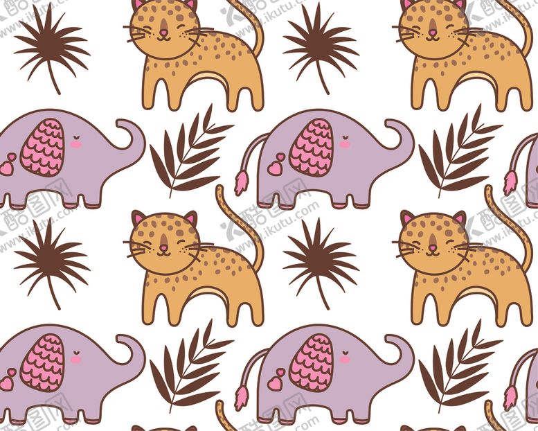 编号：74724509272142465294【酷图网】源文件下载-动植物无缝花纹