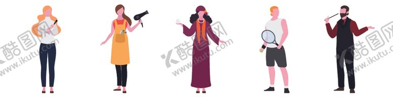 编号：33242209261212086597【酷图网】源文件下载-矢量人物景素材