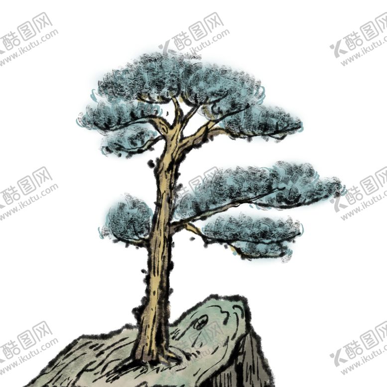 编号：35091806171359188790【酷图网】源文件下载-水墨松树