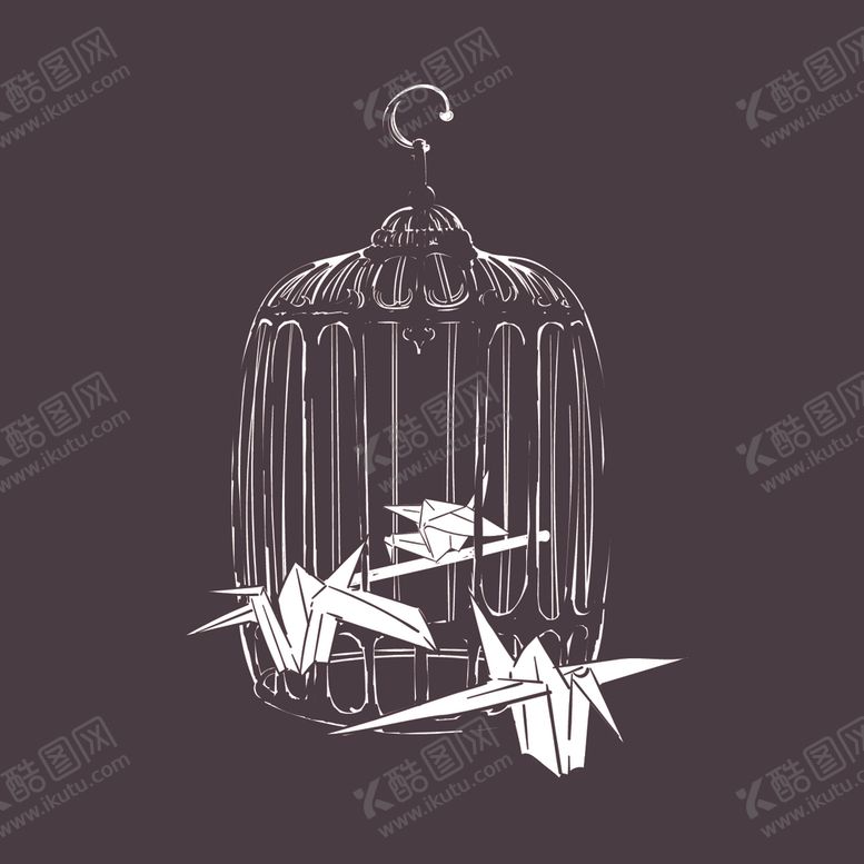 编号：29528607020618548183【酷图网】源文件下载-创意手绘艺术千纸鹤概念插画