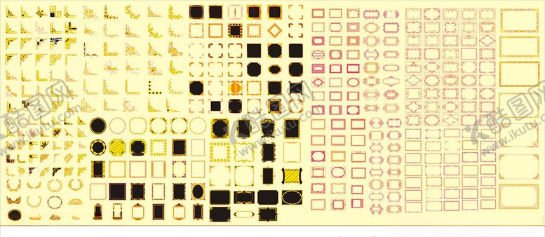 编号：73938010292025402770【酷图网】源文件下载-花边画框奖牌矢量素材