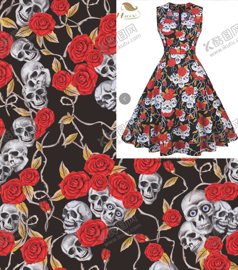 编号：49674909172249579961【酷图网】源文件下载-骷髅玫瑰