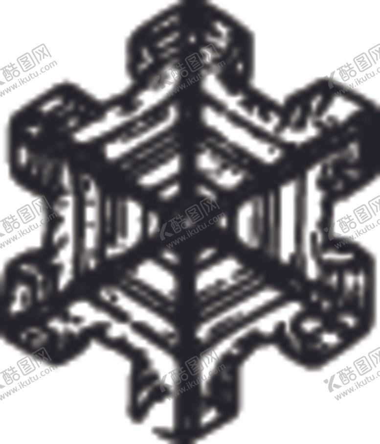 编号：84917505122001231565【酷图网】源文件下载-黑白手绘雪花