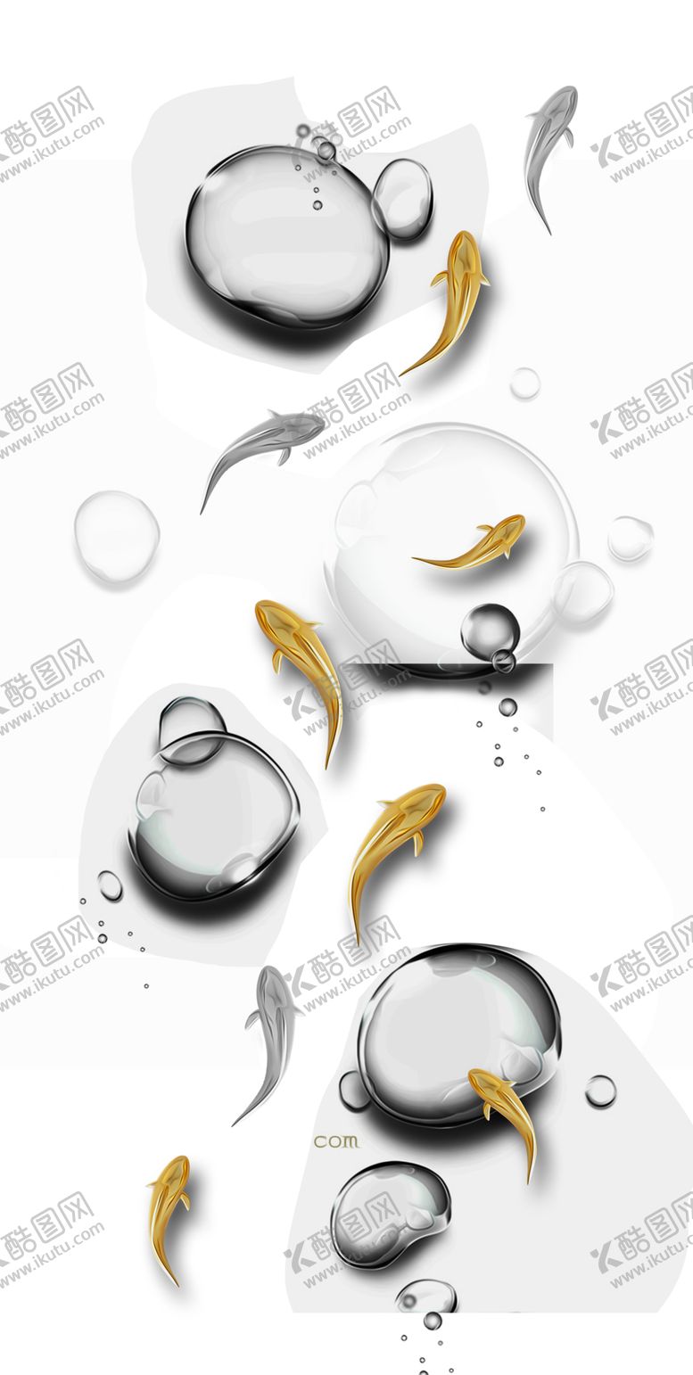 编号：20395402070644365544【酷图网】源文件下载-九鱼图金鱼鲤鱼年年有鱼装饰画