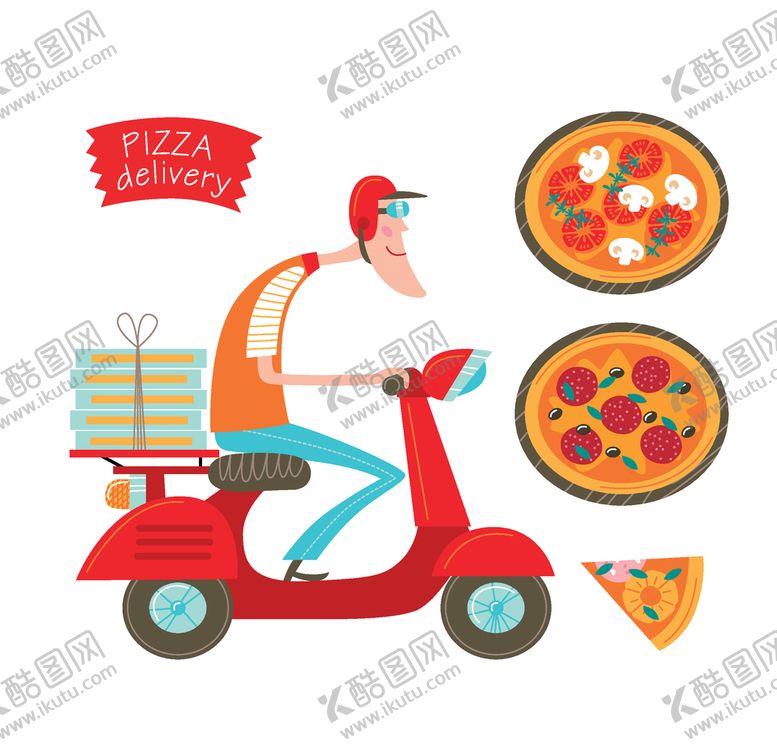 编号：42504203300738229783【酷图网】源文件下载-快递员送餐