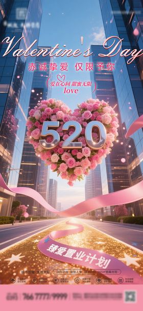 地产520情人节城市海报