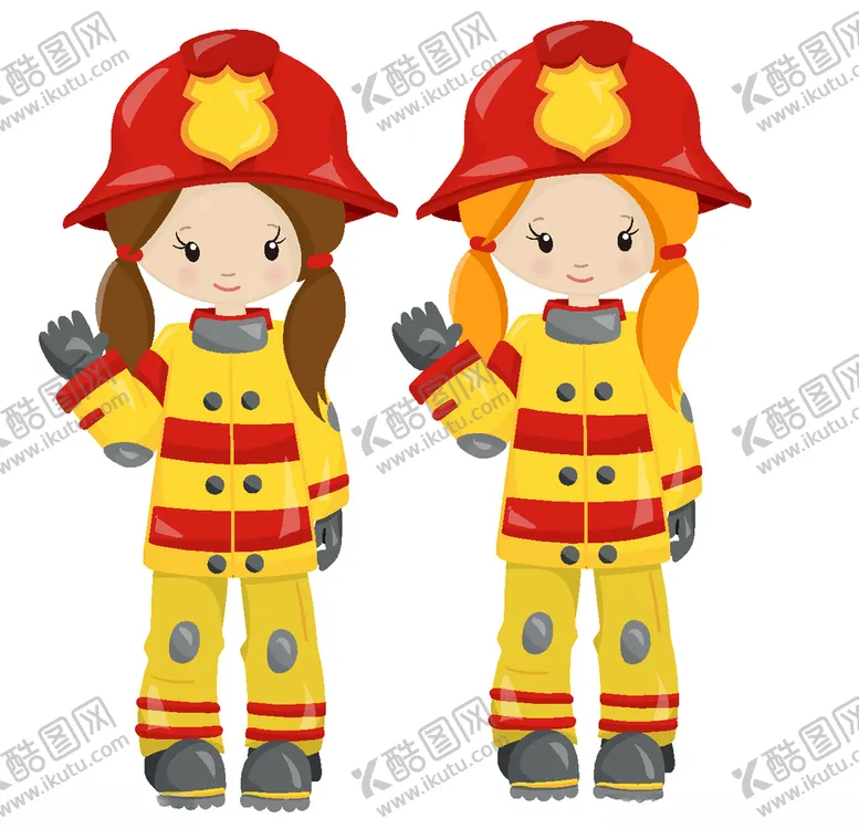编号：62617606270249289121【酷图网】源文件下载-消防员手绘矢量卡通形象素材