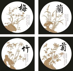 梅兰竹菊图案